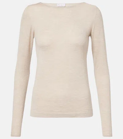 BRUNELLO CUCINELLI CASHMERE AND SILK-BLEND SWEATER