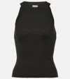 Brunello Cucinelli Cashmere And Silk-blend Tank Top In Black Stone