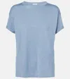 Brunello Cucinelli Cashmere Silk Lurex T-shirt In Blau