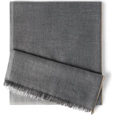 Brunello Cucinelli Cashmere And Silk Color Block Scarf In Metallic