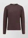 Brunello Cucinelli Cashmere Crew-neck Sweater Ribbed Finish In Brown