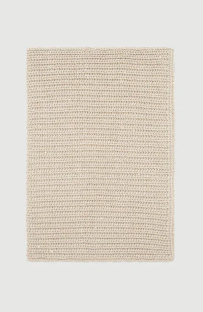 Brunello Cucinelli Cashmere And Silk Dazzling Rib Knit Neck Warmer In Neutral