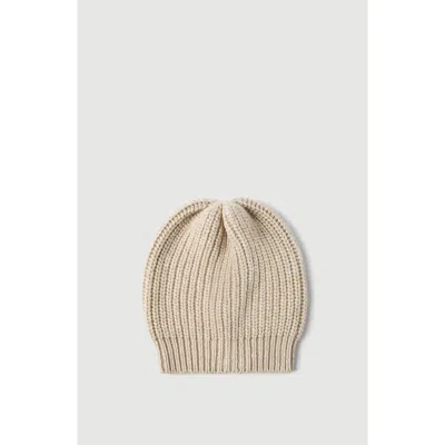 Brunello Cucinelli Cashmere And Silk Diamond Yarn Knit Beanie In Neutral