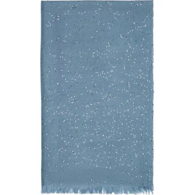 Brunello Cucinelli Cashmere And Silk Diamond Yarn Scarf In Blue