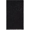 Brunello Cucinelli Cashmere And Silk Diamond Yarn Scarf In Black