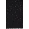 Brunello Cucinelli Cashmere And Silk Diamond Yarn Scarf In Black
