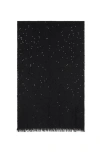 Brunello Cucinelli Cashmere And Silk Diamond Yarn Scarf In Black
