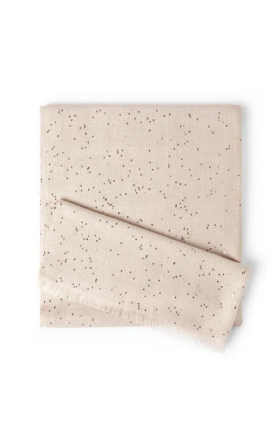 Brunello Cucinelli Cashmere And Silk Diamond Yarn Scarf In Brown