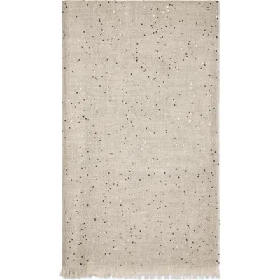 Brunello Cucinelli Cashmere And Silk Diamond Yarn Scarf In Gray