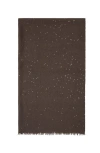 Brunello Cucinelli Cashmere And Silk Diamond Yarn Scarf In Chocolate