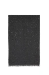 Brunello Cucinelli Cashmere And Silk Diamond Yarn Scarf In Black
