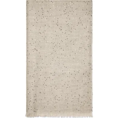 Brunello Cucinelli Cashmere And Silk Diamond Yarn Scarf In Sand