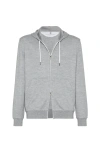 Brunello Cucinelli Cashmere And Silk French Terry Sweatshirt In Gray