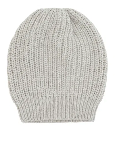 Brunello Cucinelli Cashmere And Silk Hat In Nude & Neutrals