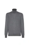 Brunello Cucinelli Cashmere And Silk Lightweight Sweater In Gray