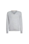 Brunello Cucinelli Cashmere And Silk Lightweight Sweater In Gray