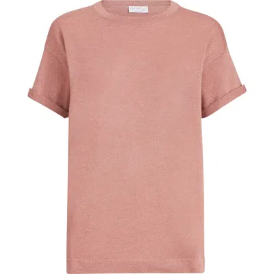 Brunello Cucinelli Cashmere And Silk Lightweight Sweater In Brown