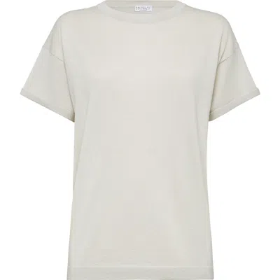 Brunello Cucinelli Cashmere And Silk T-shirt In White