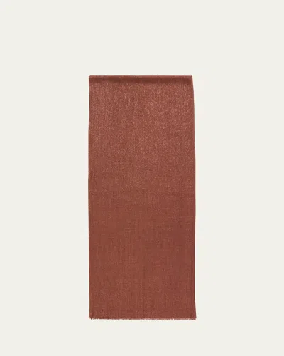 Brunello Cucinelli Cashmere & Silk Lurex Scarf In Fired Brick