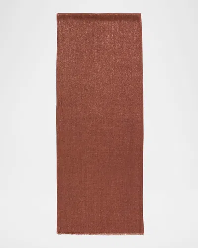 Brunello Cucinelli Cashmere & Silk Lurex Scarf In Red