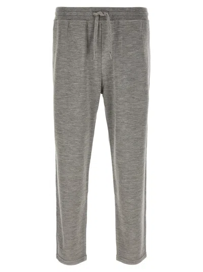 Brunello Cucinelli Cashmere And Silk Mélange Joggers In Grey