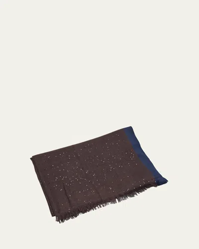 Brunello Cucinelli Cashmere & Silk Micro Paillette Colorblock Scarf