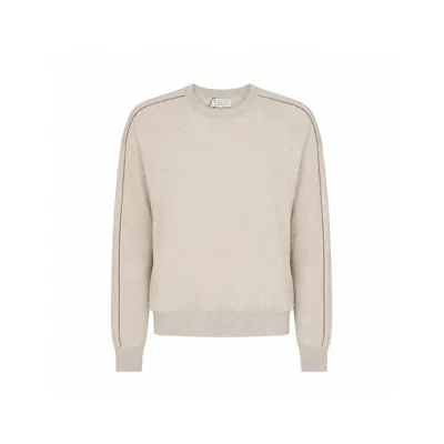 Brunello Cucinelli Cashmere-silk Knit Sweatshirt In Neutral