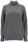 Brunello Cucinelli Cashmere Blend Sweater With Microsequin Embroidery In Piombo (grey)