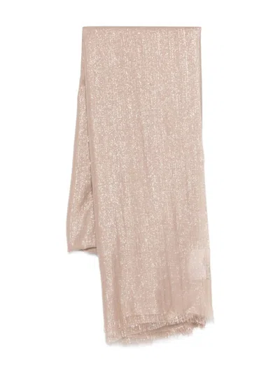 Brunello Cucinelli Cashmere And Silk Scarf In Neutral