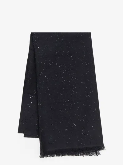 Brunello Cucinelli Cashmere And Silk Scarf In Black