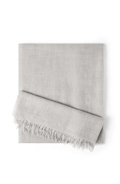 Brunello Cucinelli Cashmere And Silk Scarf In Gray