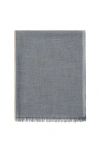 Brunello Cucinelli Frayed-edge Rectangle-shape Scarf In Lead