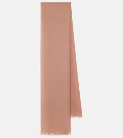 Brunello Cucinelli Cashmere And Silk Scarf In Orange