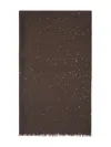 Brunello Cucinelli Cashmere And Silk Diamond Yarn Scarf In Brown
