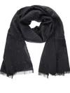 Brunello Cucinelli Cashmere And Silk Sequined Scarf In Light Blue