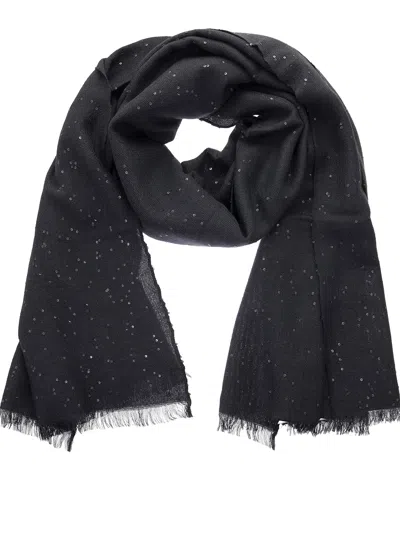 Brunello Cucinelli Cashmere And Silk Sequined Scarf In Light Blue