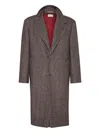 Brunello Cucinelli Cashmere And Silk Single Breasted Coat In Brown
