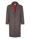 Brunello Cucinelli Cashmere And Silk Single Breasted Coat In Brown