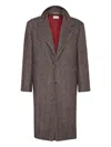 Brunello Cucinelli Cashmere And Silk Single Breasted Coat In Gray