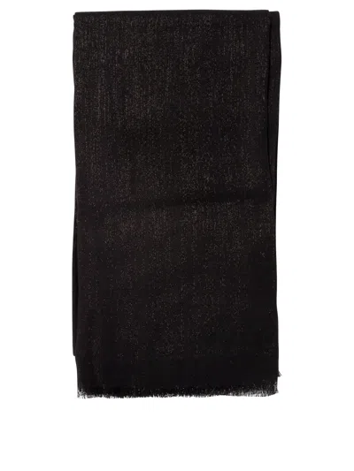 Brunello Cucinelli Cashmere And Silk Sparkling Scarf In Black