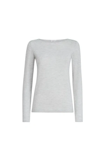 Brunello Cucinelli Cashmere And Silk Sparkling Sweater In Gray