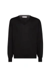 Brunello Cucinelli Long-sleeved Cashmere Polo In Black