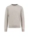 Brunello Cucinelli Cashmere And Silk Crew-neck Sweater In Gray