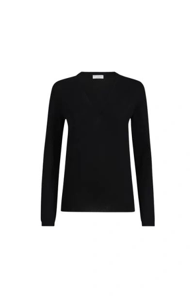 Brunello Cucinelli Cashmere And Silk Sweater In Black