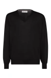 Brunello Cucinelli Long-sleeved Cashmere Polo In Black