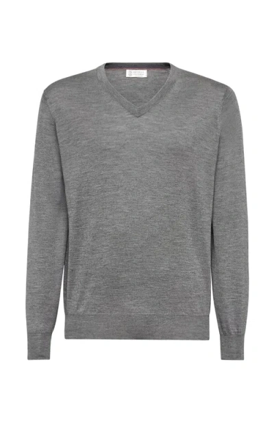 Brunello Cucinelli Cashmere Sweater In Gray