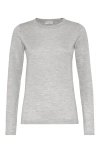 Brunello Cucinelli Cashmere Basic Crewneck Sweater In Light Grey