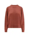 Brunello Cucinelli Cashmere And Silk Sweater With Sequins In Brown