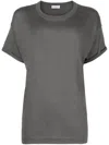 Brunello Cucinelli Women Cashmere And Silk T-shirt In Gray