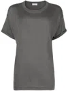 Brunello Cucinelli Women Cashmere And Silk T-shirt In Gray